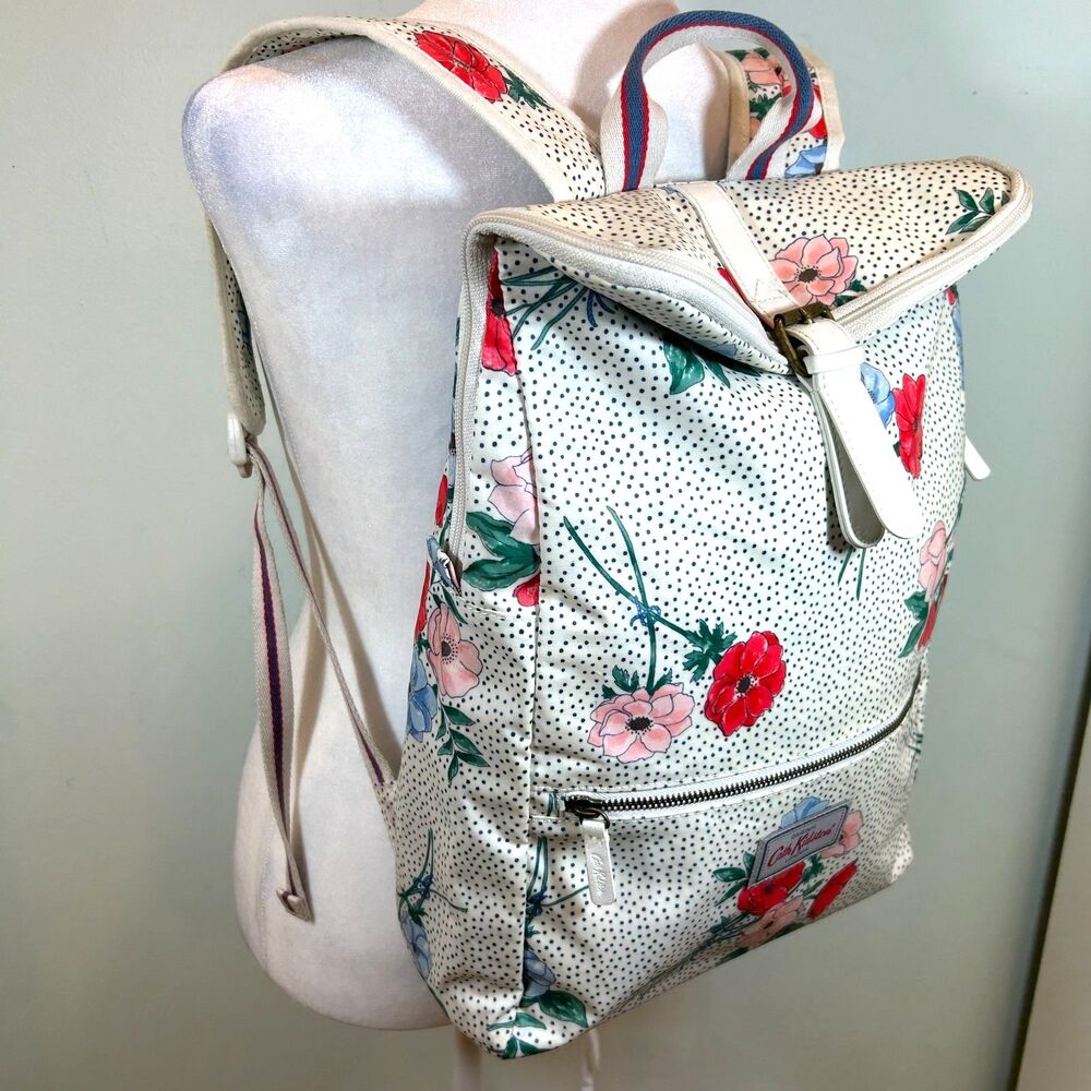 Cath Kidston London Floral 100% Cotton PVC Coating Backpack Cottagecore
